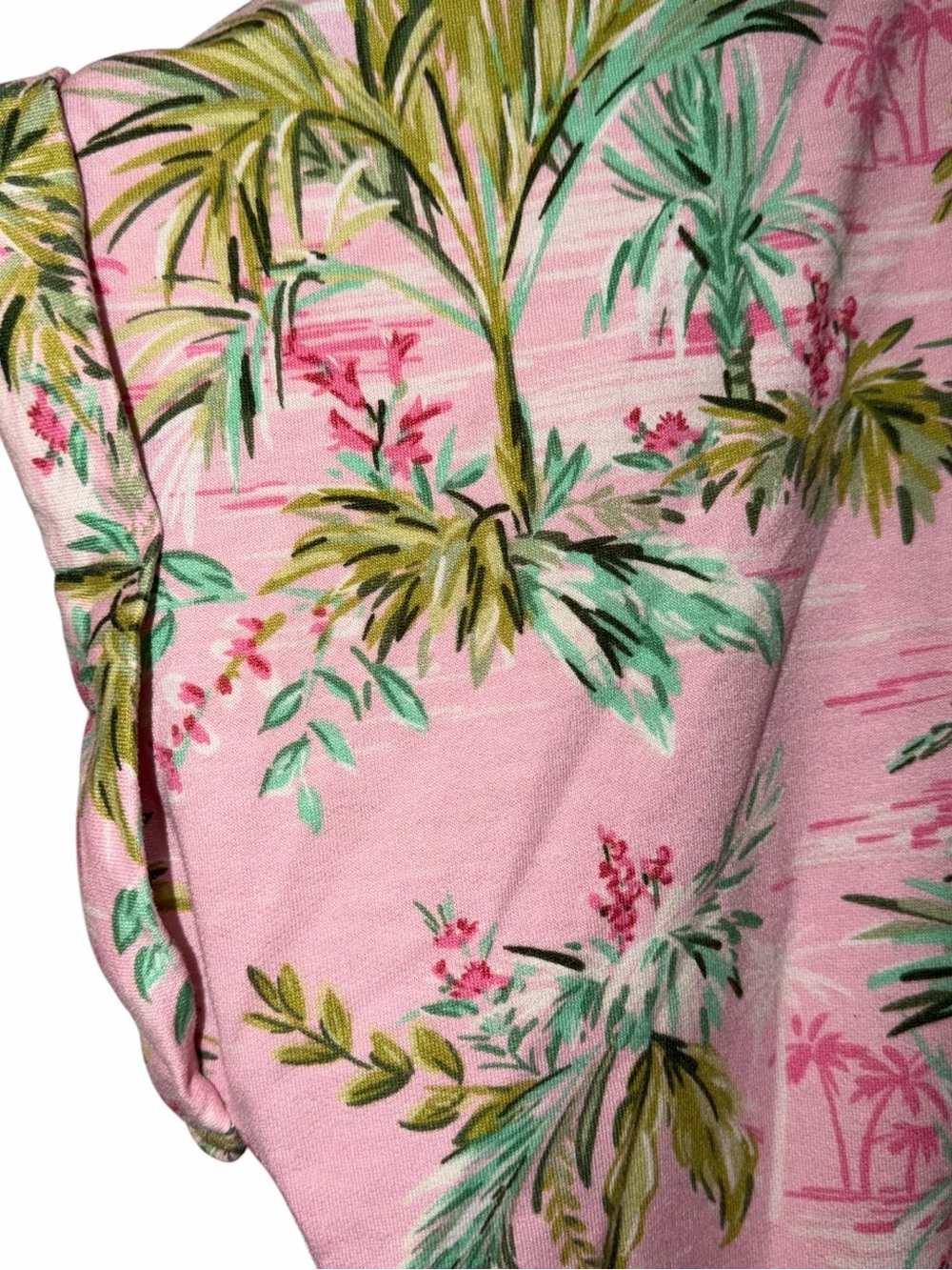 crown & ivy Pink Tropical Palm Print Short Sleeve Tee - Picture 4 of 5
